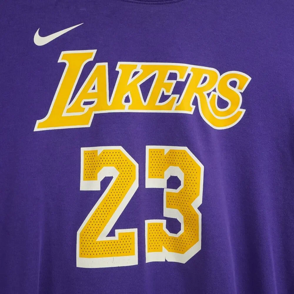 Los Angeles Lakers LeBron James #23 Nike Dri-FIT T-Shirt Youth L 14/16 Purple